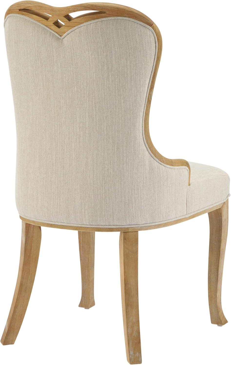 imageChristopher Knight Home Ahri Sturdy Rubberwood Dining Chairs Set of 2 Wingback Upholstered Armchair Set of 2 with Sculpted Legs Comfy Dining Room Chairs with HeartInspired Back Natural