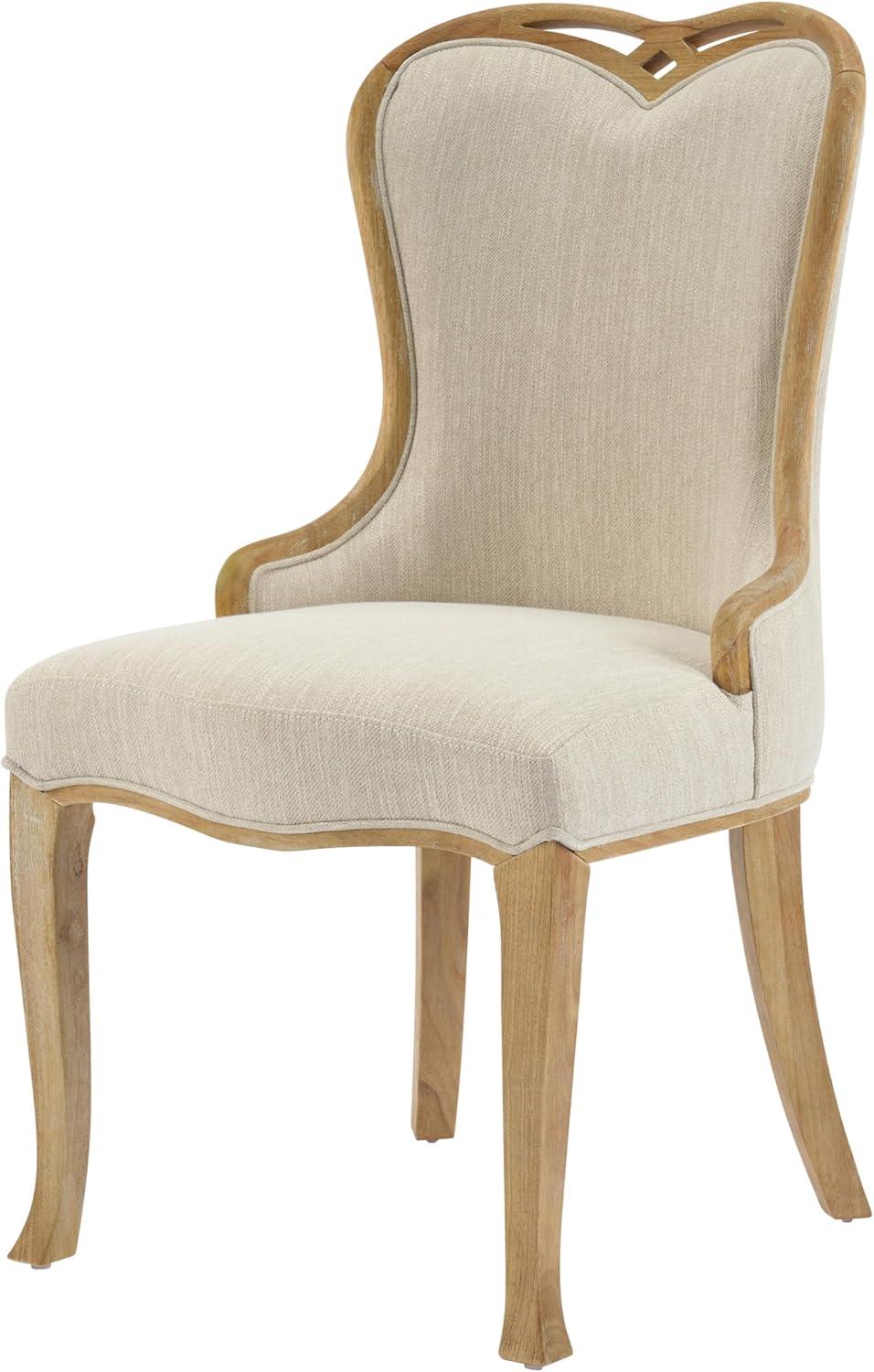 imageChristopher Knight Home Ahri Sturdy Rubberwood Dining Chairs Set of 2 Wingback Upholstered Armchair Set of 2 with Sculpted Legs Comfy Dining Room Chairs with HeartInspired Back Natural