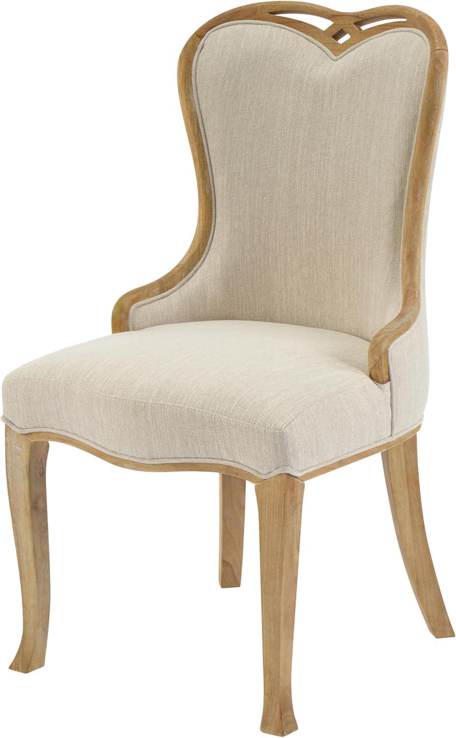 imageChristopher Knight Home Ahri Sturdy Rubberwood Dining Chairs Set of 2 Wingback Upholstered Armchair Set of 2 with Sculpted Legs Comfy Dining Room Chairs with HeartInspired Back Natural