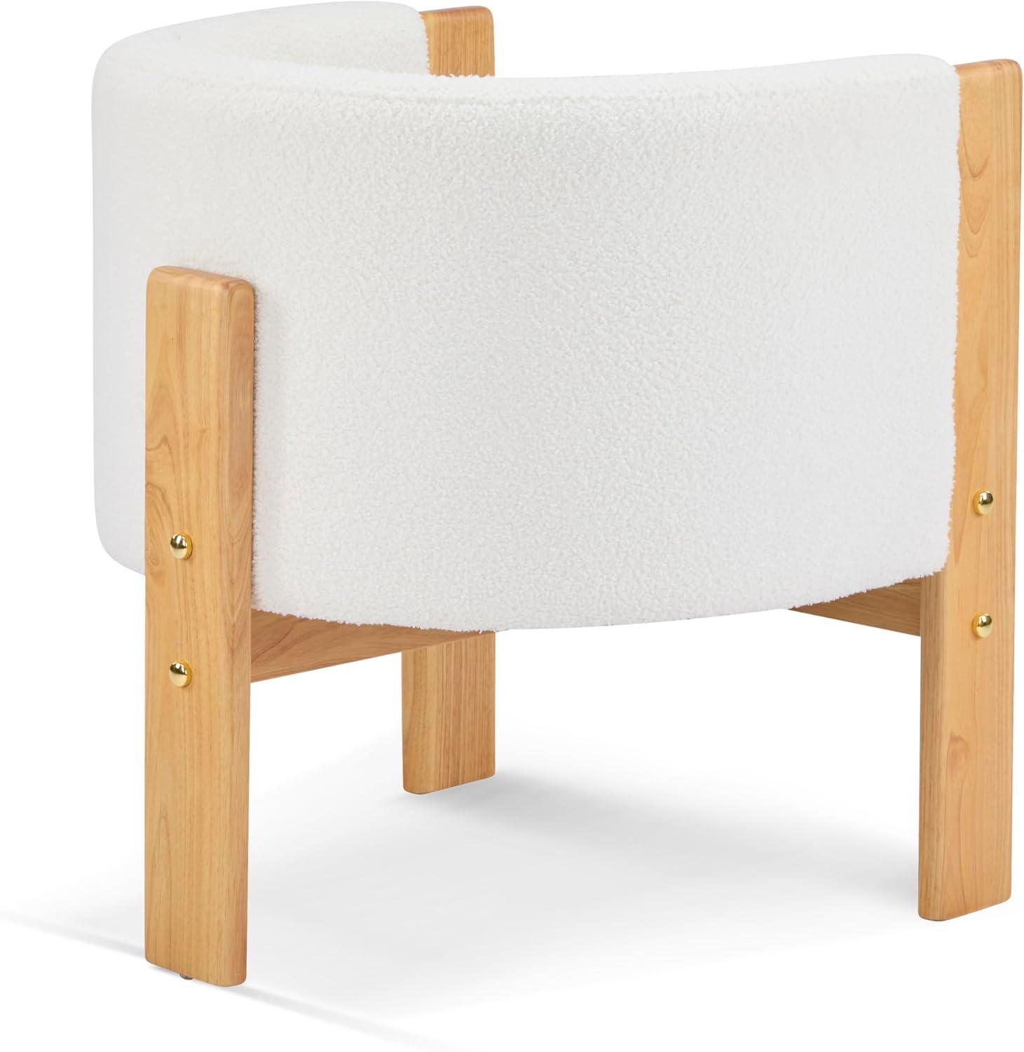 imageChristopher Knight Home Annie Modern Boucle Upholstered Dining Chairs Set of 2 Wooden Dining Room Armchair Curved Backrest Kitchen Chairs Living Room Accent Chair for Extra Seat Natural White
