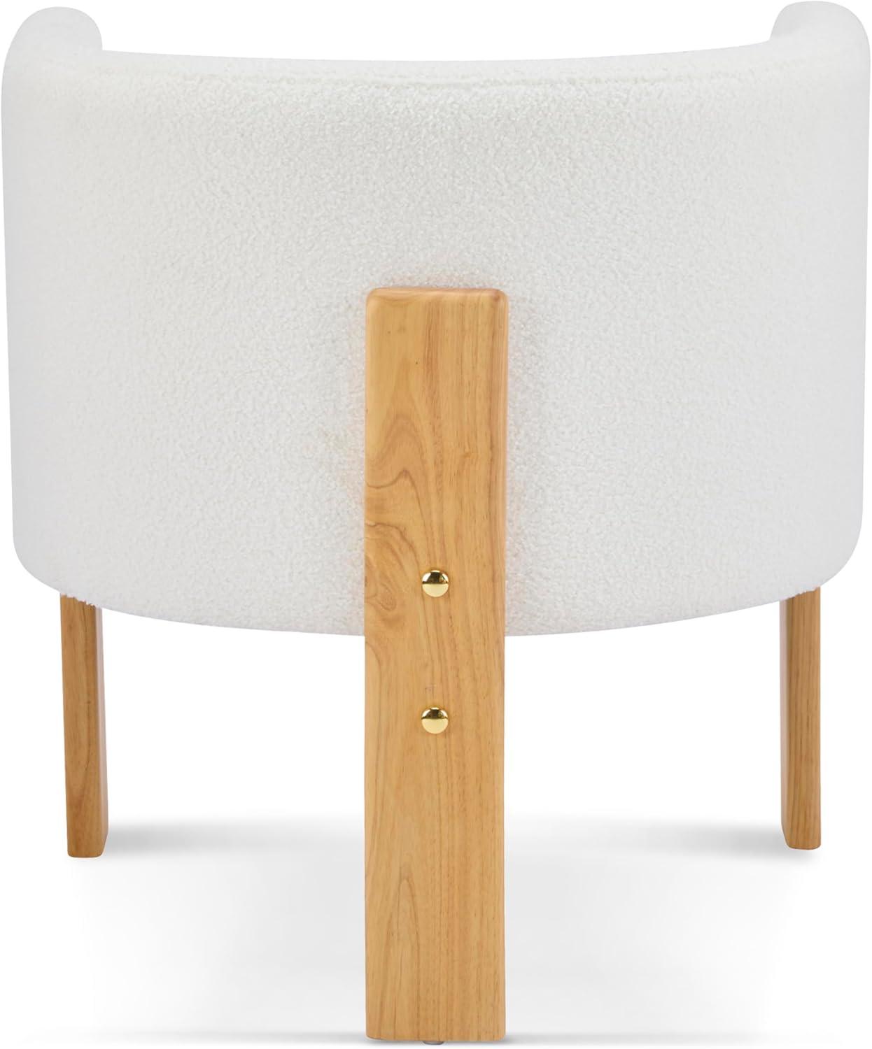 imageChristopher Knight Home Annie Modern Boucle Upholstered Dining Chairs Set of 2 Wooden Dining Room Armchair Curved Backrest Kitchen Chairs Living Room Accent Chair for Extra Seat Natural White