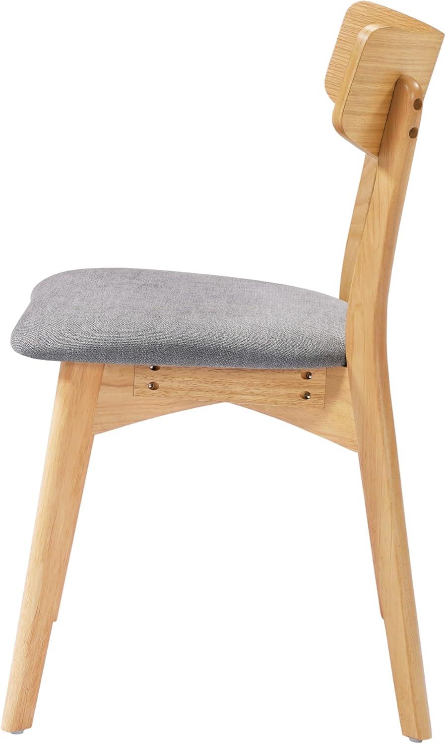 imageChristopher Knight Home Ladit Wooden Dining Chairs Set of 2 Upholstered MidCentury Dining Room Chair Rubber Wood 2 Accent Chairs for Living Room Kitchen Ergonomic Designed Dark Grey Natural