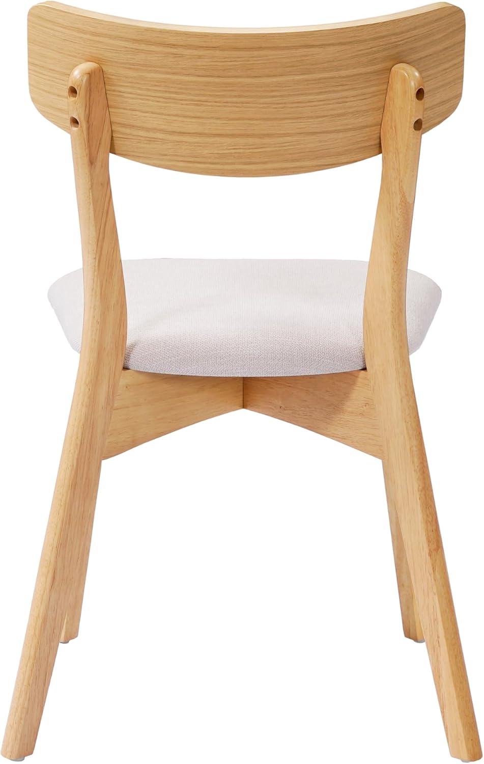 imageChristopher Knight Home Ladit Wooden Dining Chairs Set of 2 Upholstered MidCentury Dining Room Chair Rubber Wood 2 Accent Chairs for Living Room Kitchen Ergonomic Designed Light Beige Natural