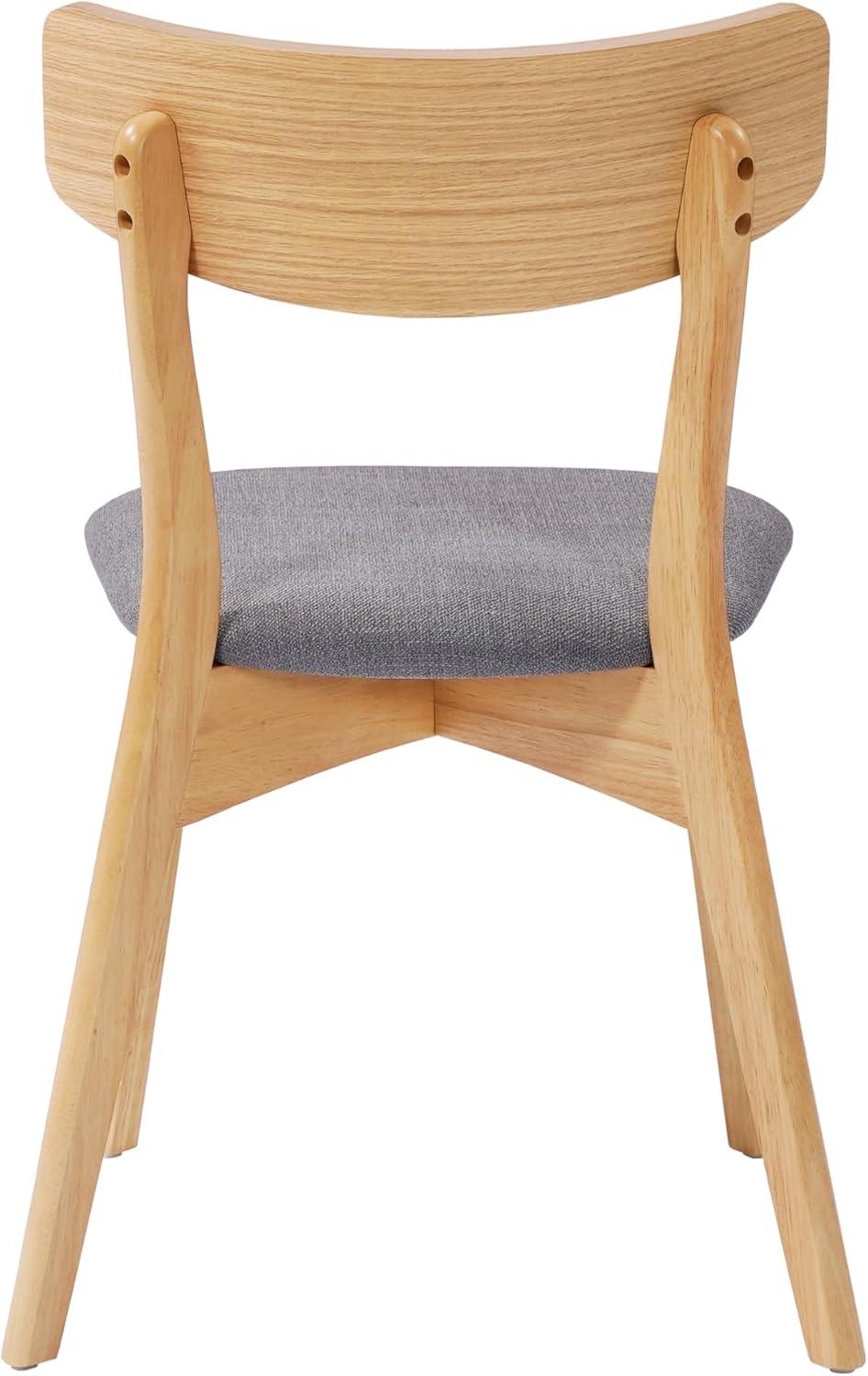 imageChristopher Knight Home Ladit Wooden Dining Chairs Set of 2 Upholstered MidCentury Dining Room Chair Rubber Wood 2 Accent Chairs for Living Room Kitchen Ergonomic Designed Dark Grey Natural