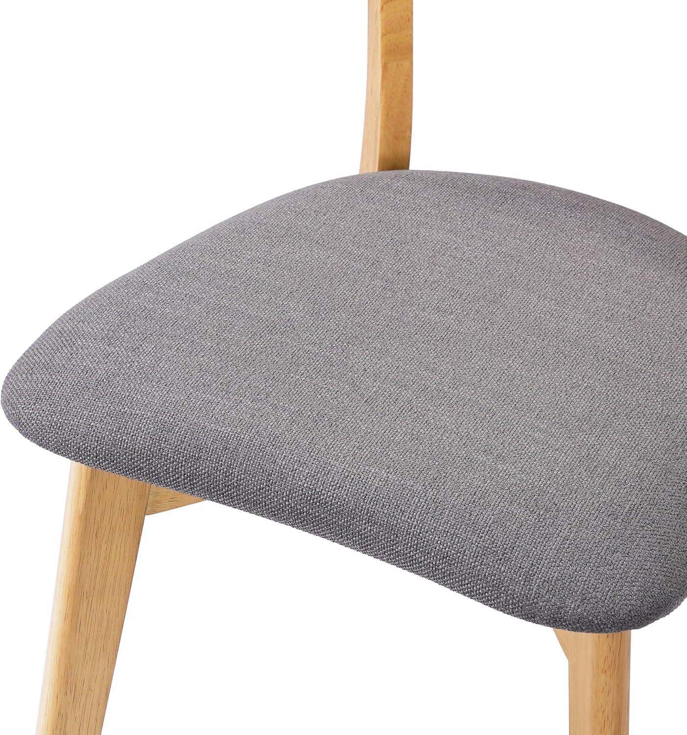 imageChristopher Knight Home Ladit Wooden Dining Chairs Set of 2 Upholstered MidCentury Dining Room Chair Rubber Wood 2 Accent Chairs for Living Room Kitchen Ergonomic Designed Dark Grey Natural