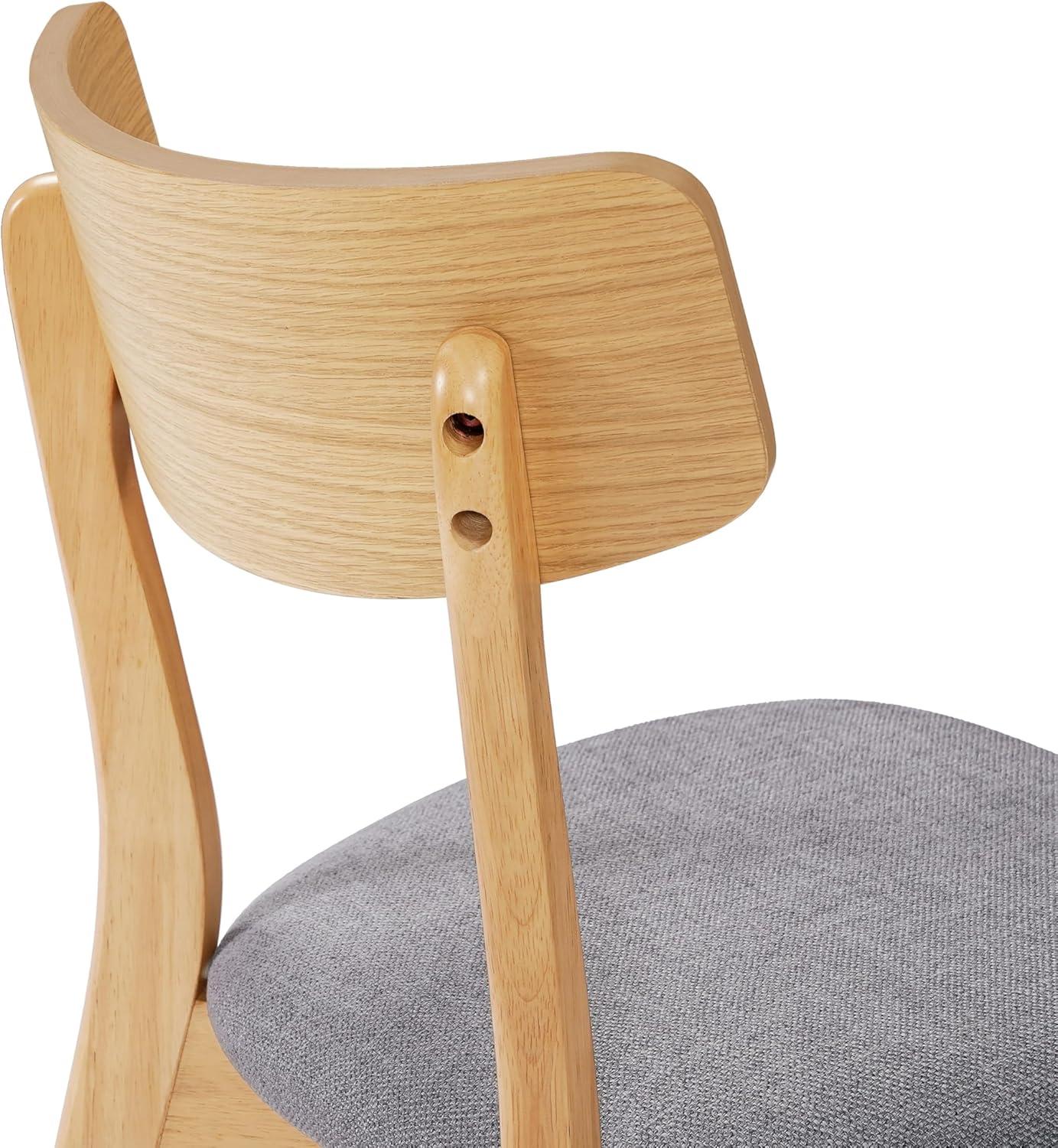 imageChristopher Knight Home Ladit Wooden Dining Chairs Set of 2 Upholstered MidCentury Dining Room Chair Rubber Wood 2 Accent Chairs for Living Room Kitchen Ergonomic Designed Dark Grey Natural