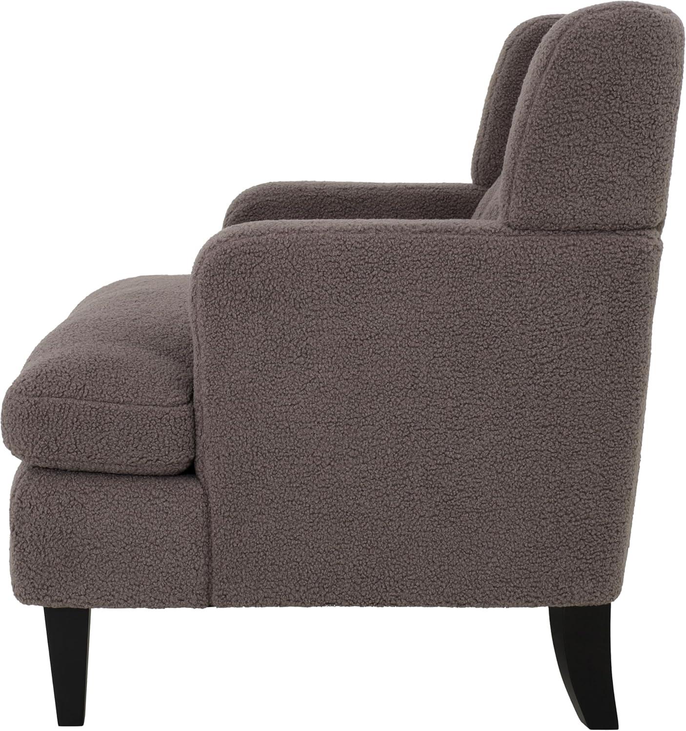 imageChristopher Knight Home Modern Teddy Fleece Fabric Upholstered Accent Chair Ergonomic Living Room Club Chair with Tufted Backrest Cozy Soft Padded Seat Armchair Bedroom Reading Lounge Chair BrownRusset Brown