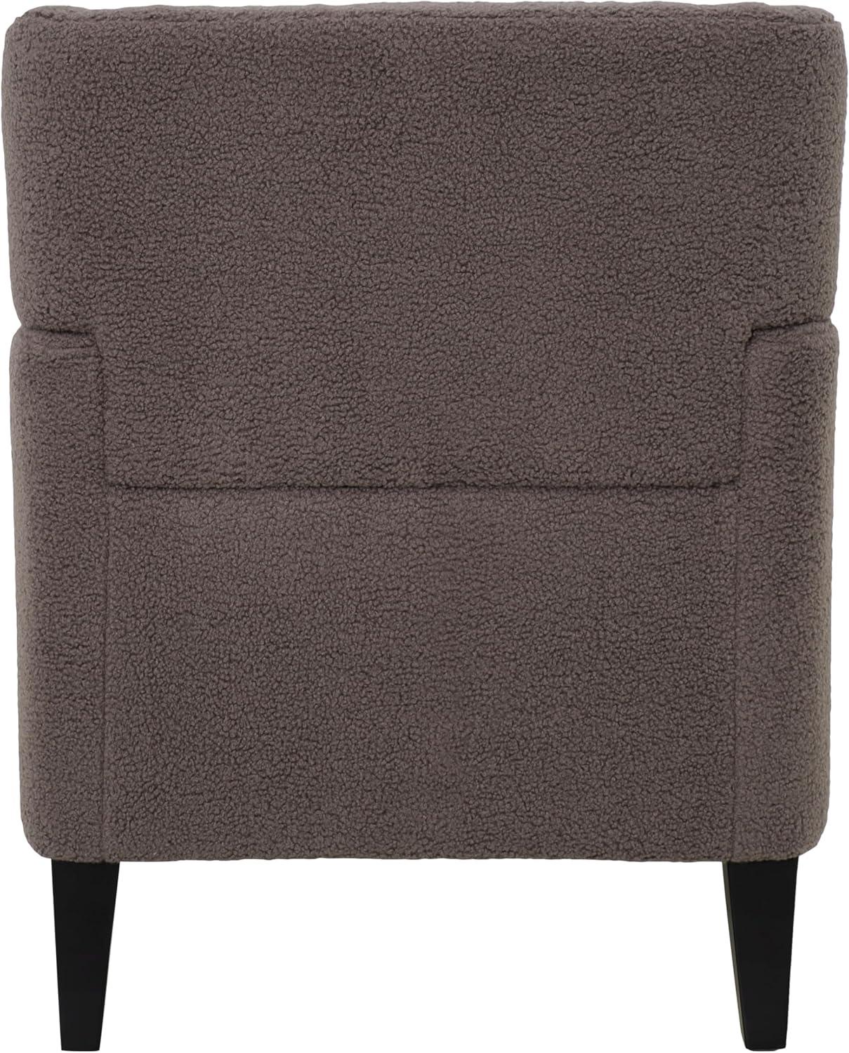 imageChristopher Knight Home Modern Teddy Fleece Fabric Upholstered Accent Chair Ergonomic Living Room Club Chair with Tufted Backrest Cozy Soft Padded Seat Armchair Bedroom Reading Lounge Chair BrownRusset Brown