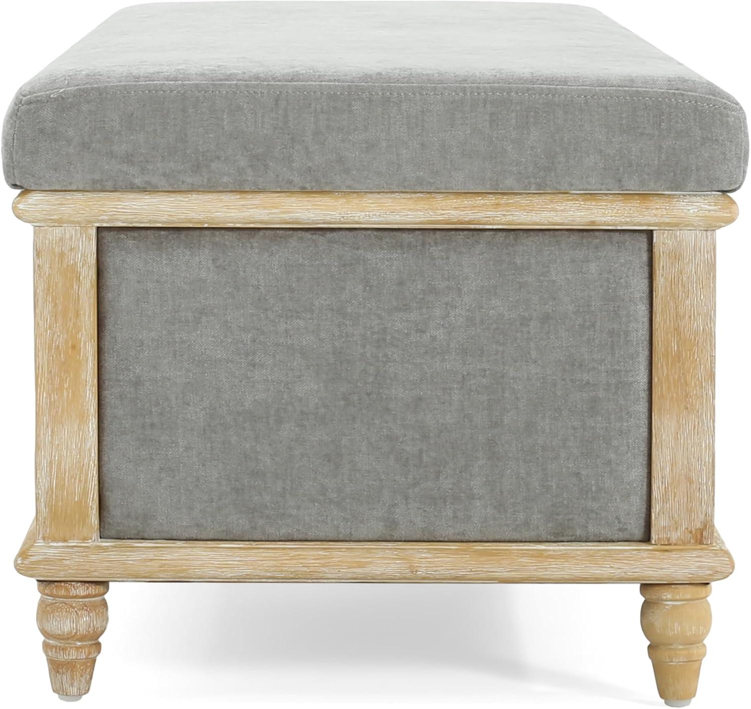 imageChristopher Knight Home Storage Ottoman Bench End of Bed Rectangular Storage Bench for Bedroom Entryway Foot Rest Stool with Hinges Easy Lid Operation 185 x 485 x 16 Inches Gray