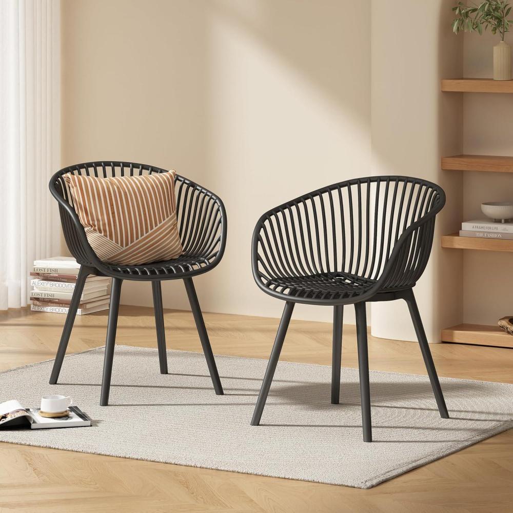 imageChristopher Knight Home Modern Accent ChairWhite Outdoor Patio Chairs Set of 2 Lounge Chairs for Balcony or Garden Weave Design Stylish and Comfortable Seating for Backyard or TerraceBlack