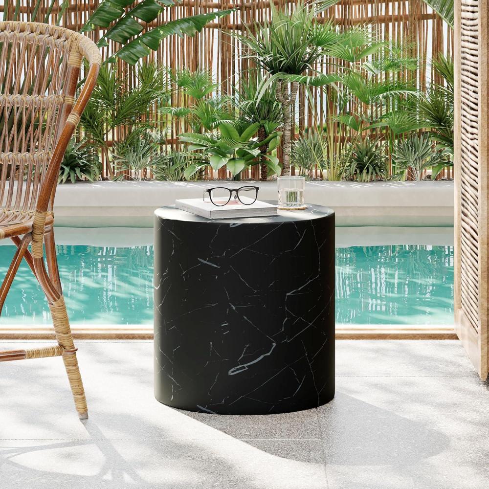imageChristopher Knight Home Outdoor Round Side TablePatio Garden Stool End Coffee TableDecorative Accent Table for Patioor BalconyLightweight Concrete MaterialBlack MarbleBlack Marble round
