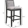 Christopher Knight Home 30.5 Inch Seat Height Bar Stools Set of 2, Mid-Century Upholstered Bar Chairs,Solid Rubber Wood Kitchen Chairs, Armless Barstools for Kitchen Island,Dining Room,Black+Gray(Black+grey)