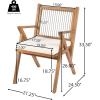 Christopher Knight Home Becker Outdoor Dining Chairs Set of 2 with Cushion, Acacia Wood Dining Room Armchair Set, Garden Chair Set with Handwoven Accent, Patio Dinners Comfy Extra Seat, Cream + Teak