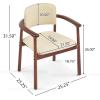 Christopher Knight Home Emeny Modern Faux Leather Upholstered Dining Chairs Set of 2, PU Kitchen Side Chairs with Wooden Frame, Living Room Comfy Reading Chair with Curved Backrest, Beige+Dark Walnut