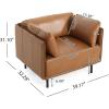 Christopher Knight Home Faux Leather Club Chair, Upholstered Accent Chair, Mid Century Modern Lounge Chair, Reading Chair with Two Throw Pillow, Brown