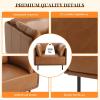 Christopher Knight Home Faux Leather Club Chair, Upholstered Accent Chair, Mid Century Modern Lounge Chair, Reading Chair with Two Throw Pillow, Brown