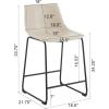 Christopher Knight Home Hassendale Armless Bar Stools Set of 2, Kitchen Bar Stools, Vintage Style Bar Stool Chairs, Faux Leather Counter Chairs for Living Room, Cafe, Pub, Bar Counter, Cream+Black