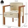 Christopher Knight Home Izu Modern Rubberwood Dining Chairs Set of 2, Fabric Upholstered Armchair Set of 2 with Ample Seat, Comfy Dining Room Chairs with Curved Backrest, Beige + Walnut