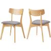 Christopher Knight Home Ladit Wooden Dining Chairs Set of 2 Upholstered, Mid-Century Dining Room Chair Rubber Wood, 2 Accent Chairs for Living Room Kitchen Ergonomic Designed, Dark Grey + Natural
