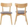 Christopher Knight Home Ladit Wooden Dining Chairs Set of 2 Upholstered, Mid-Century Dining Room Chair Rubber Wood, 2 Accent Chairs for Living Room Kitchen Ergonomic Designed, Dark Grey + Natural