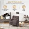 Christopher Knight Home Modern Teddy Fleece Fabric Upholstered Accent Chair, Ergonomic Living Room Club Chair with Tufted Backrest, Cozy Soft Padded Seat Armchair, Bedroom Reading Lounge Chair, Brown(Russet Brown)