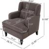 Christopher Knight Home Modern Teddy Fleece Fabric Upholstered Accent Chair, Ergonomic Living Room Club Chair with Tufted Backrest, Cozy Soft Padded Seat Armchair, Bedroom Reading Lounge Chair, Brown(Russet Brown)