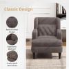 Christopher Knight Home Modern Teddy Fleece Fabric Upholstered Accent Chair, Ergonomic Living Room Club Chair with Tufted Backrest, Cozy Soft Padded Seat Armchair, Bedroom Reading Lounge Chair, Brown(Russet Brown)