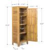 Christopher Knight Home Patio Gribs Acacia Wood Storage Cabinet,Garden/Poolside Tool Sideboard,Outdoor Wooden Cabinet with Shelves, Sturdy Construction, Teak Finish