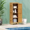 Christopher Knight Home Patio Gribs Acacia Wood Storage Cabinet,Garden/Poolside Tool Sideboard,Outdoor Wooden Cabinet with Shelves, Sturdy Construction, Teak Finish