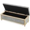 Christopher Knight Home Storage Ottoman Bench End of Bed Rectangular Storage Bench for Bedroom Entryway Foot Rest Stool with Hinges Easy Lid Operation 18.5 x 48.5 x 16 Inches, Gray