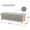 Christopher Knight Home Storage Ottoman Bench End of Bed Rectangular Storage Bench for Bedroom Entryway Foot Rest Stool with Hinges Easy Lid Operation 18.5 x 48.5 x 16 Inches, Gray