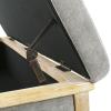 Christopher Knight Home Storage Ottoman Bench End of Bed Rectangular Storage Bench for Bedroom Entryway Foot Rest Stool with Hinges Easy Lid Operation 18.5 x 48.5 x 16 Inches, Gray