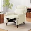 Christopher Knight Home 29.75″ Push Back Recliner Chair,Upholstered Recliner Armchair with Classic Wing Back and Solid Gourd-Shaped Wooden Legs, Beige(Beige)