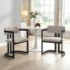 Christopher Knight Home Auber Modern Upholstered Dining Chair Set of 2, Fabric Upholstery Dining Armchair Set with Metal Frame, Comfy Side Chair for Living Room, Beige+White(Beige+black)