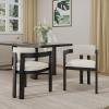 Christopher Knight Home Falcon Boucle Fabric Upholstered Dining Chairs Set of 2, Modern Wooden Dining Armchair, Curved Backrest Kitchen Side Chair,Living Room Accent Chair Extra Seat, Espresso(Black+milky White)