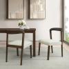 Christopher Knight Home Keria Solid Rubber Wood Dining Chairs Set of 2, Modern Dining Chair with Fabric Padding, Kitchen Chairs with Rounded Backrest, Extra Seat for Dining Room, Natural + Beige(Walnut + Beige)