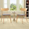 Christopher Knight Home Ladit Wooden Dining Chairs Set of 2 Upholstered, Mid-Century Dining Room Chair Rubber Wood, 2 Accent Chairs for Living Room Kitchen Ergonomic Designed, Dark Grey + Natural