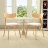 Christopher Knight Home Ladit Wooden Dining Chairs Set of 2 Upholstered, Mid-Century Dining Room Chair Rubber Wood, 2 Accent Chairs for Living Room Kitchen Ergonomic Designed, Light Beige + Natural