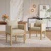 Christopher Knight Home Lucid Linen Upholstered Dining Chairs Set of 2, Rubber Wood Dining Room Chairs, Modern Armchair, Extra Seating for Dining Room, Versatile Indoor Furniture, Beige + Natural(Beige + Natural)