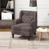 Christopher Knight Home Modern Teddy Fleece Fabric Upholstered Accent Chair, Ergonomic Living Room Club Chair with Tufted Backrest, Cozy Soft Padded Seat Armchair, Bedroom Reading Lounge Chair, Brown(Russet Brown)