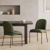 Christopher Knight Home Mongi Dining Chairs Set of 2 with Sturdy Iron Frame, Comfy Linen Upholstered Dining Room Chairs, Armless Accent Chair/Side Chair for Dining Room/Kitchen, Bronze + Light Grey(Bronze + Green)
