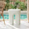 imageChristopher Knight Home Outdoor Round Side TablePatio Garden Stool End Coffee TableDecorative Accent Table for Patioor BalconyLightweight Concrete MaterialBlack MarbleAntique White ottilie