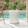 imageChristopher Knight Home Outdoor Round Side TablePatio Garden Stool End Coffee TableDecorative Accent Table for Patioor BalconyLightweight Concrete MaterialBlack MarbleAntique White earleant