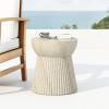 Christopher Knight Home Outdoor Round Side Table,Patio Garden Stool End Coffee Table,Decorative Accent Table for Patio,or Balcony,Lightweight Concrete Material,Black Marble(Travertine)