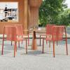 Christopher Knight Home Set of 4 Burgess Minimalist Patio Wicker Stacking Dining Chairs, Outdoor PE Rattan Accent Armless Chair, Sturdy Metal Frame Garden/Porch/Backyard Stackable Side Chair, Orange(Orange)
