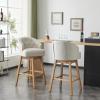 Christopher Knight Home Winaw 33.25″ Counter Stools Set of 2, Upholstered Counter Height Bar Stools, Swivel Seat Barstools, Arm Kitchen Chairs, Barstools for Home Bar, Kitchen Counter, Beige+Black(Natural + Beige)