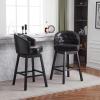 Christopher Knight Home Winaw 33.25″ Counter Stools Set of 2, Upholstered Counter Height Bar Stools, Swivel Seat Barstools, Arm Kitchen Chairs, Barstools for Home Bar, Kitchen Counter, Beige+Black(Wenge + Brown)