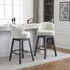 Christopher Knight Home Winaw 33.25″ Counter Stools Set of 2, Upholstered Counter Height Bar Stools, Swivel Seat Barstools, Arm Kitchen Chairs, Barstools for Home Bar, Kitchen Counter, Beige+Black(Black+beige)