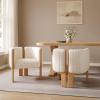 Christopher Knight Home Yusi Fabric Upholstered Dining Chairs Set of 2, Modern Wooden Dining Armchair, Curved Backrest Kitchen Side Chair, Living Room Accent Chair for Extra Seat, Beige + Natural(Beige + Natural)