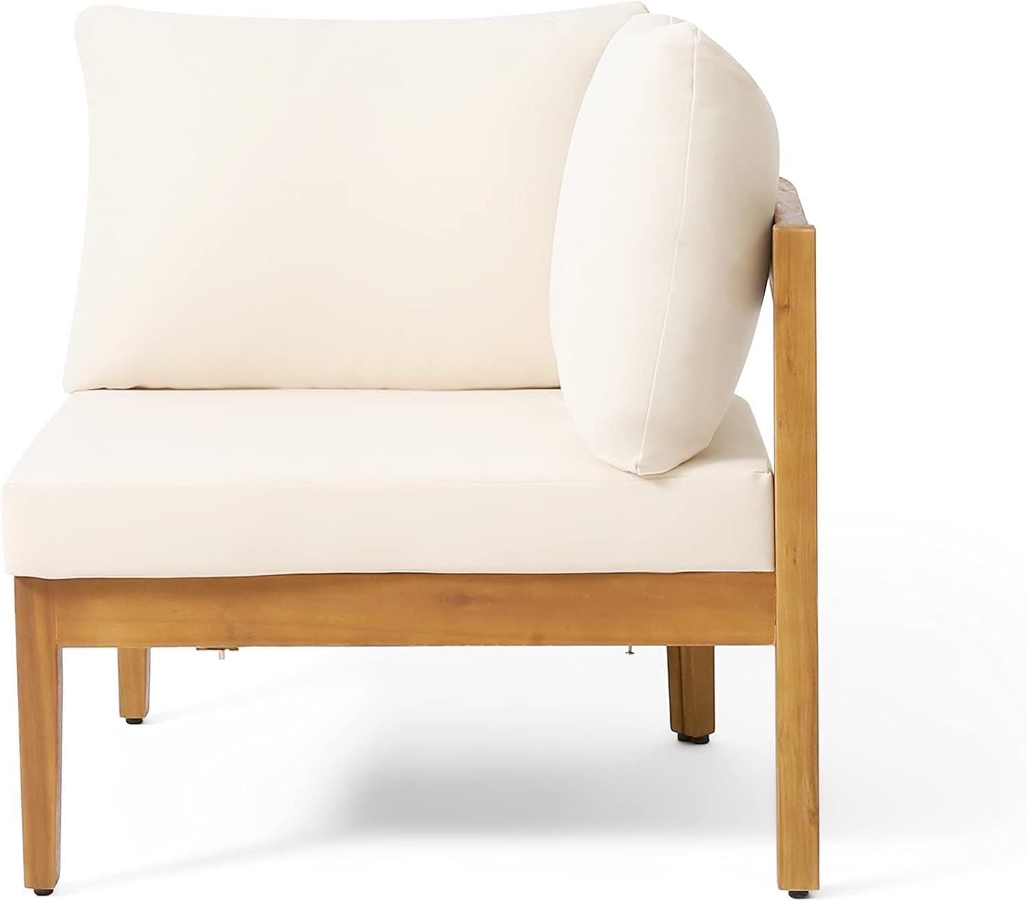 imageBrooklyn Outdoor 5 Seater Sectional Sofa Chat Set with Cushions Acacia Wood TeakBeige